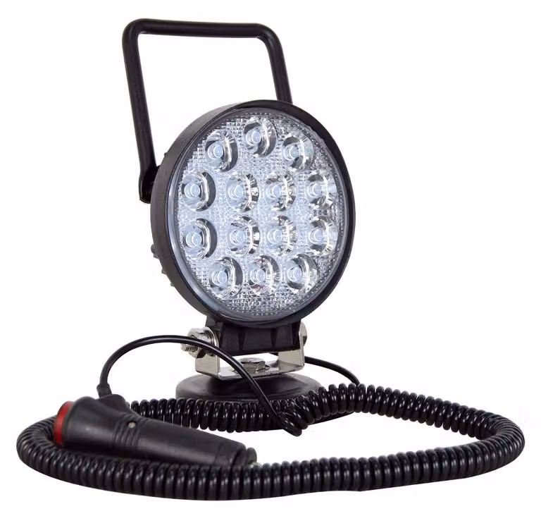 1 faretto LED rotondo da lavoro con base magnetica, 4 pollici, 42W