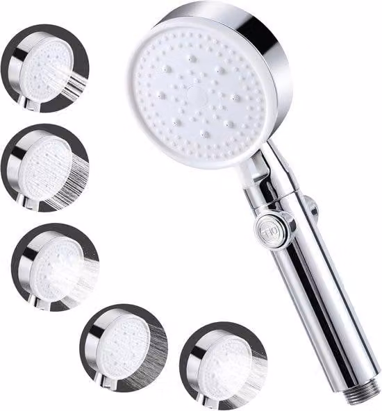 Soffione ad alta pressione - risparmio d'acqua - 5 modalità di getto