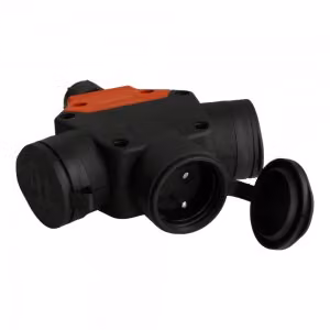 Presa trifase tripla 230V IP44 tipo E standard francese/belg TpE 8546