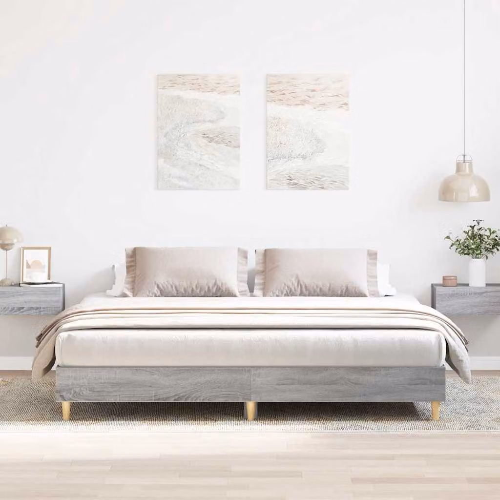 Giroletto senza materasso vidaXL in truciolato Grigio Sonoma 200x200 cm