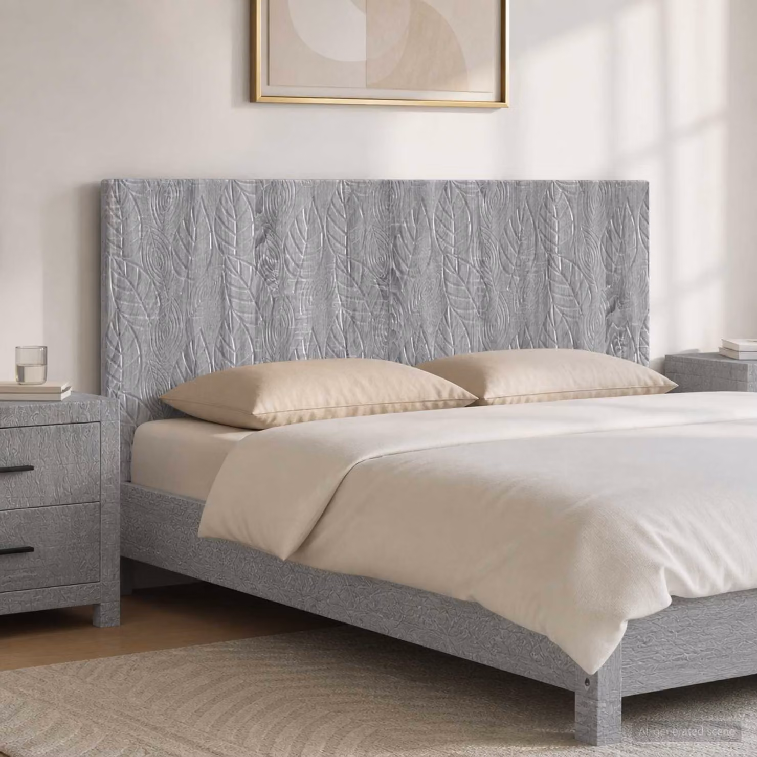 Testiera da muro vidaXL DELFT Sonoma grigio con ripiano integrato in legno ingegnerizzato L: 140 cm, P: 12,1 cm, H: 50 cm