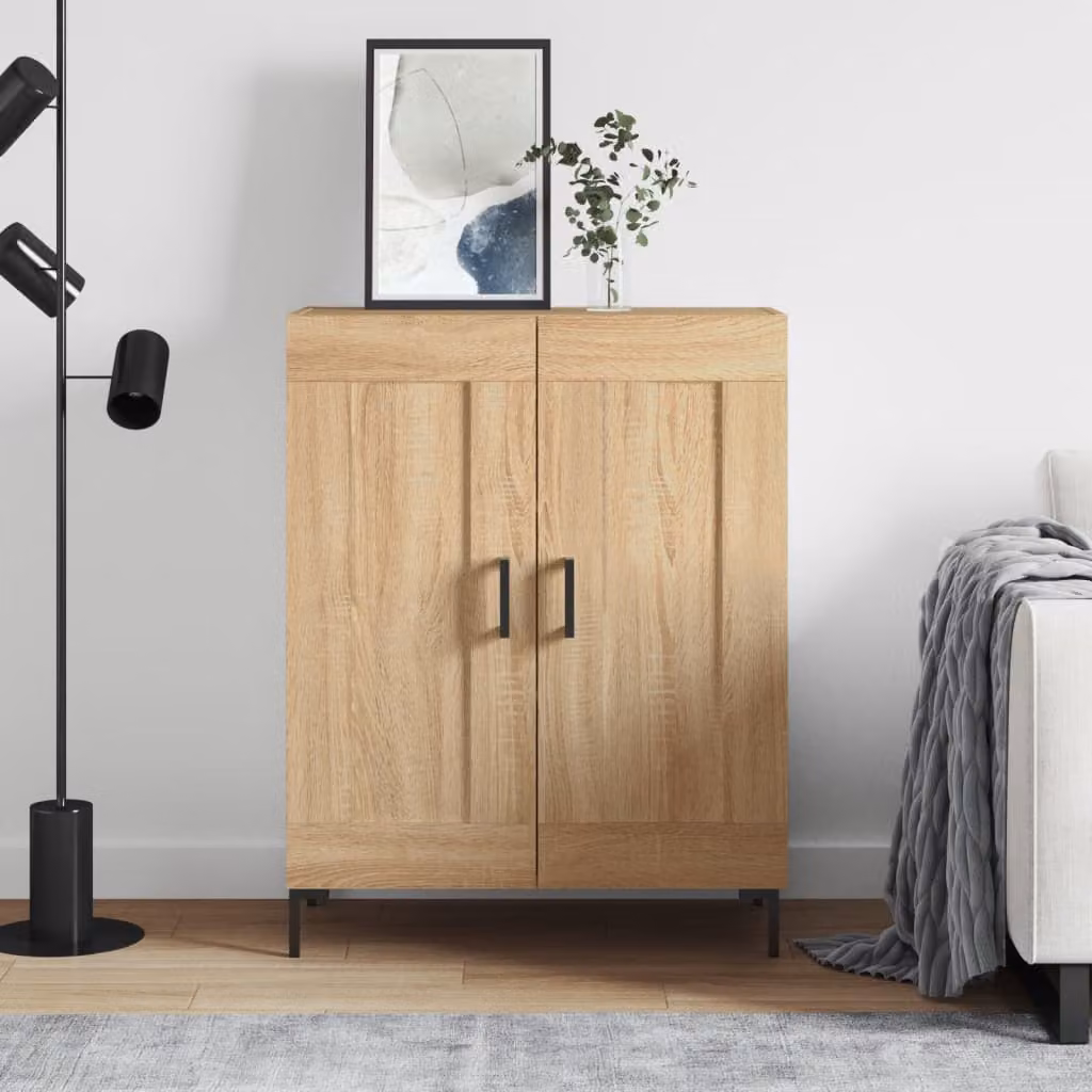 Credenza vidaXL in Rovere Sonoma e Legno Multistrato, L: 69,5 cm, P: 34 cm, H: 90 cm