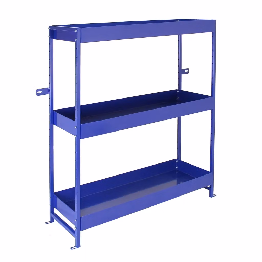 Set di 2 Scaffali Monster Racking in Acciaio Blu con 6 Ripiani, H: 116,5 cm x L: 115,0 cm x P: 34,8 cm – 2
