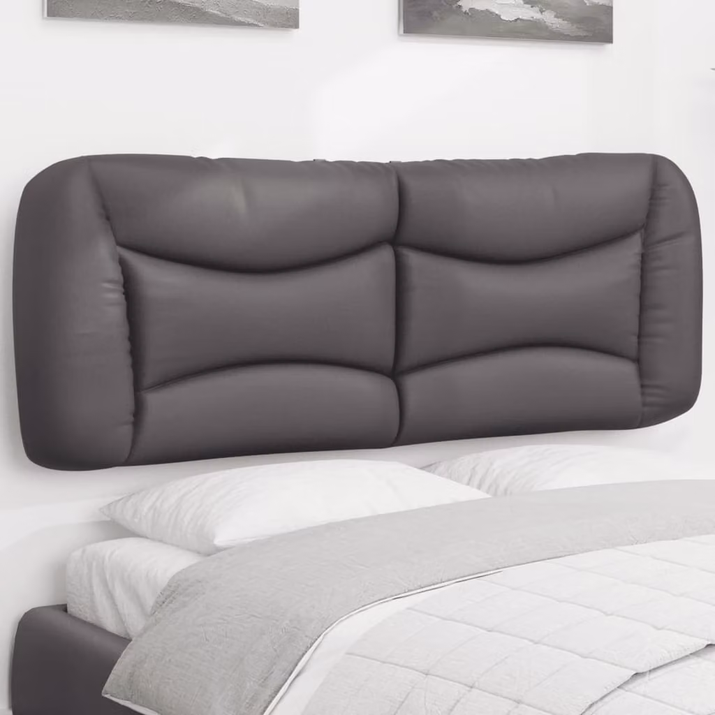 Cuscino Testiera vidaXL Hvar Grigio in Similpelle, Larghezza: 140 cm