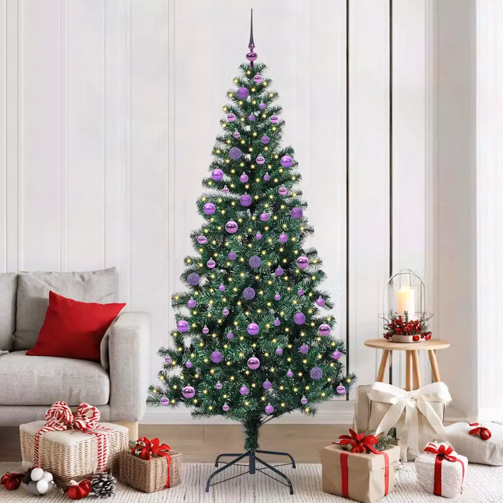 Albero di Natale artificiale vidaXL con luci LED bianco caldo verde Altezza: 210 cm