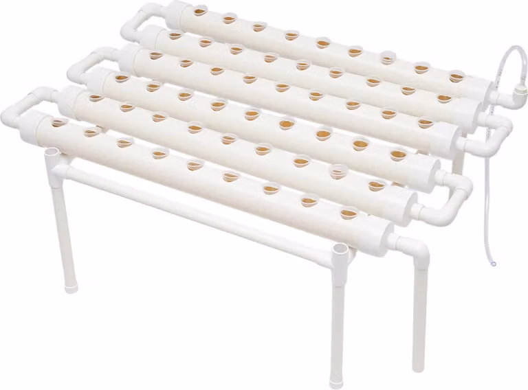 Kit di coltivazione idroponica, 54 postazioni per piante, 1 strato, materiale PVC-U, BIANCO