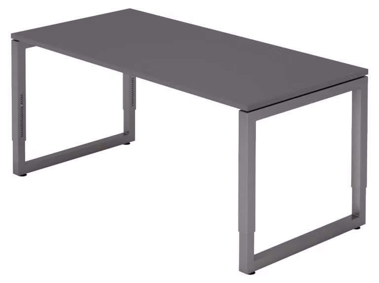 Scrivania bümö Serie-R - Dimensioni: 160 x 80 cm, Decorazione: grafite, Struttura: grafite