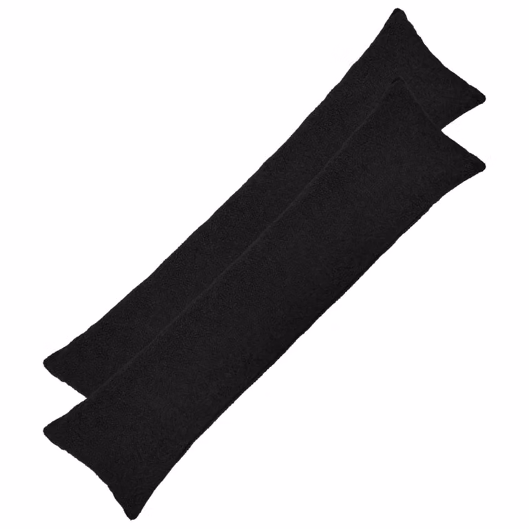 Set di 2 federe a rullo vidaXL HEERLEN in tessuto bouclé nero, L 145 x P 40 cm