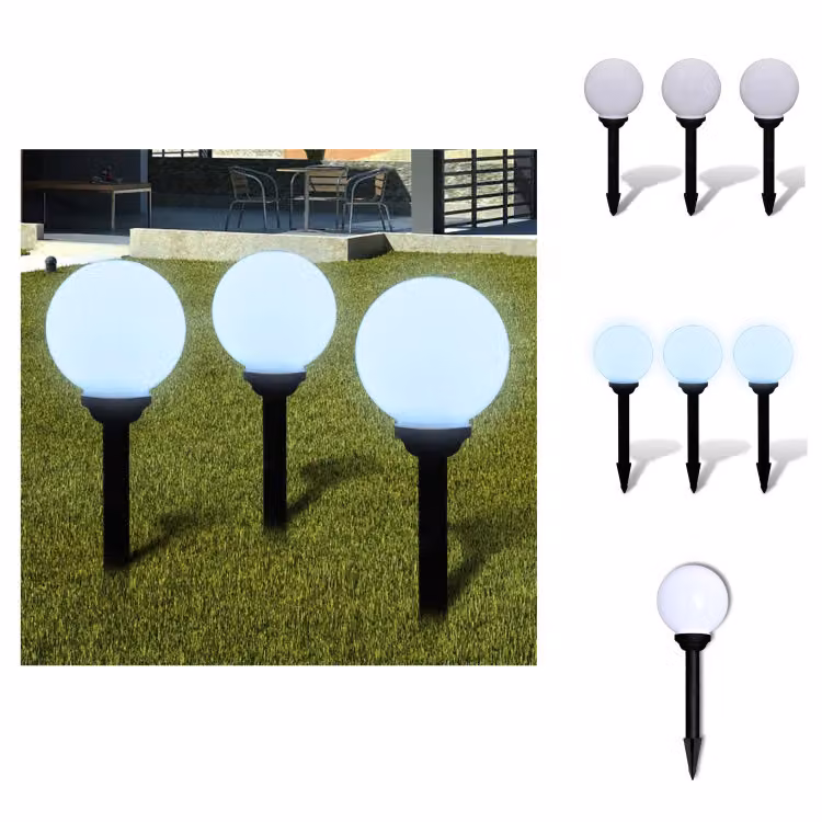 vidaXL Luci per sentieri 3 pz. LED 20 cm con picchetto a terra - Illuminazione esterna