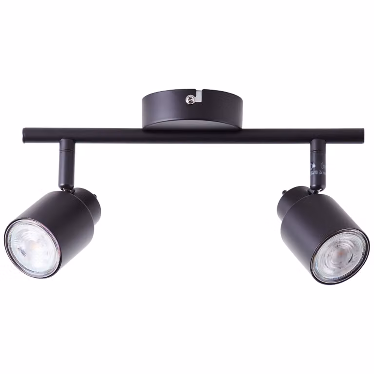 BRILLIANT Faretto LED nero ANDRES | Lampada da soffitto a due luci con lampadine sostituibili | 2x GU10 4,5 W 345 lumen 3000 Kelvin | Metallo