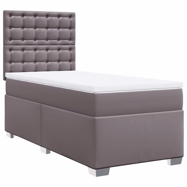 Giroletto a Molle con Materasso Grgio 80x200 cm in Pelle finta