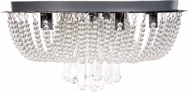 Lampadario a soffitto Beliani in metallo argentato con cristalli e finitura cromata per soggiorno e sala da pranzo