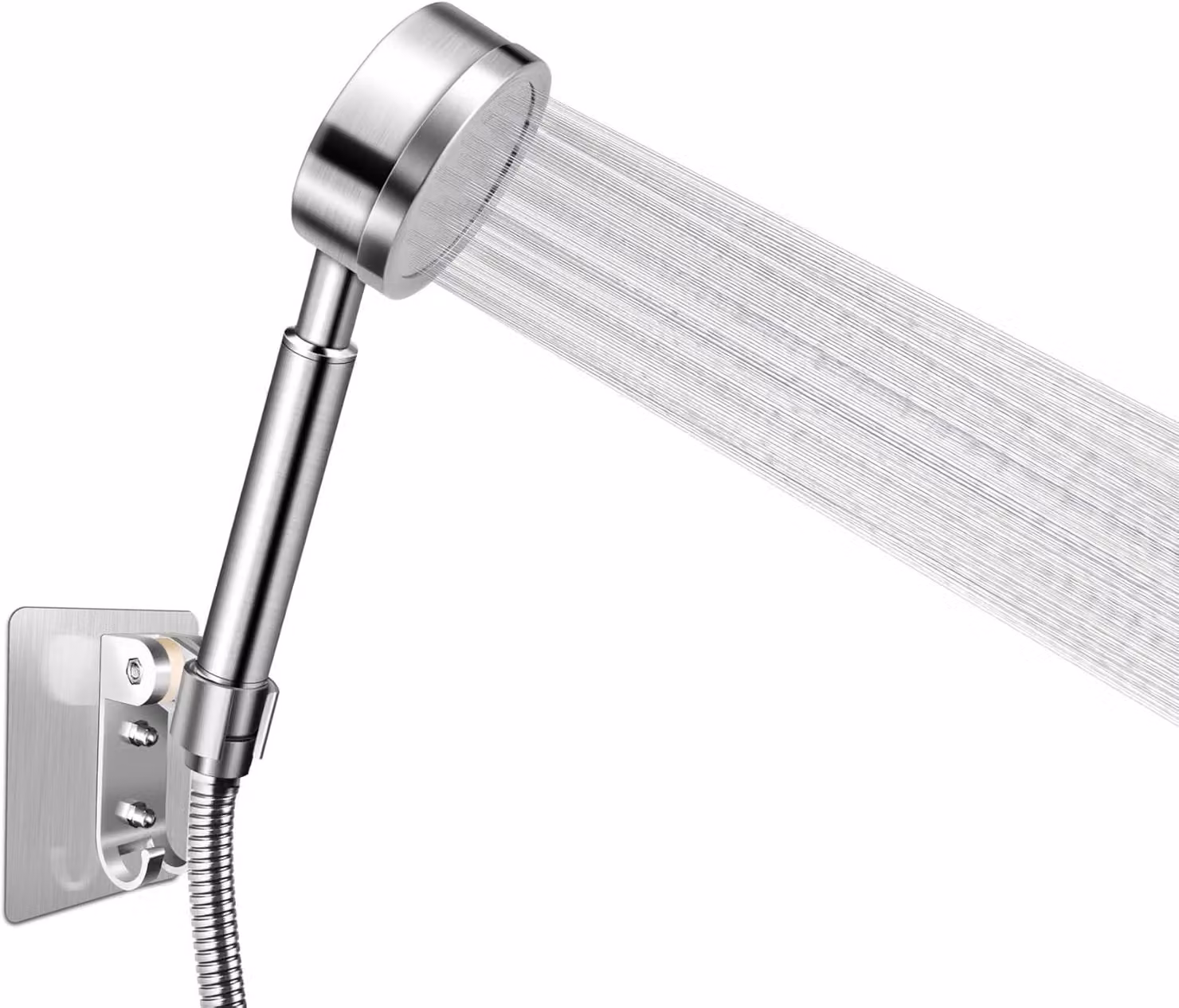 Rubinetto manuale con tubo da 1,5 metri, in acciaio inossidabile, con dispositivo di risparmio idrico, universale, per il bagno