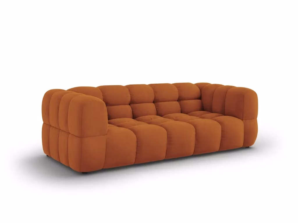 Divano Sky Cosmopolitan Design a 3 posti in velluto color arancione L: 214 cm, P: 75 cm, H: 78 cm – 2
