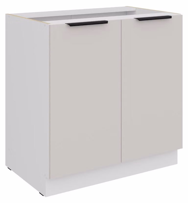 Mobile base da cucina 80 cm COMO, beige cashmere opaco + bianco opaco, cucina, cucina a incasso, blocco cucina