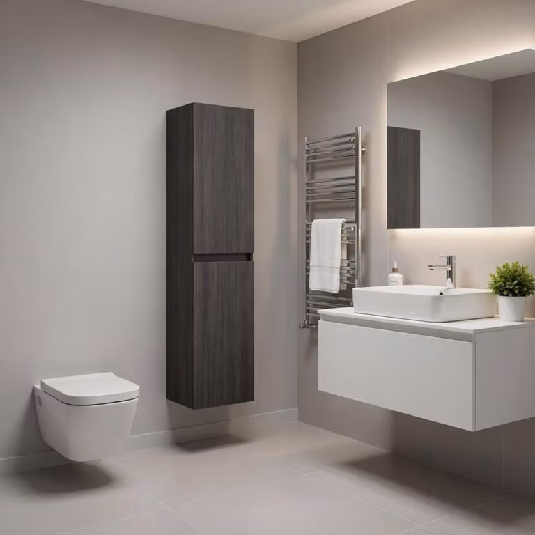 Colonna bagno sospesa mod. DEARUM cm. 140 - Frassino Scuro