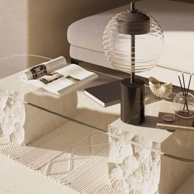 Maytoni Lampada da tavolo moderna Mystic con LED integrato in metallo e vetro nero e oro con diffusore trasparente