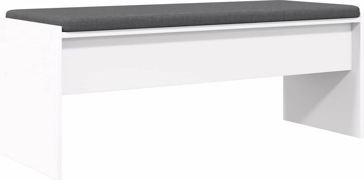Panca per ingresso con cuscino Bianco 103 x 38 x 40 cm