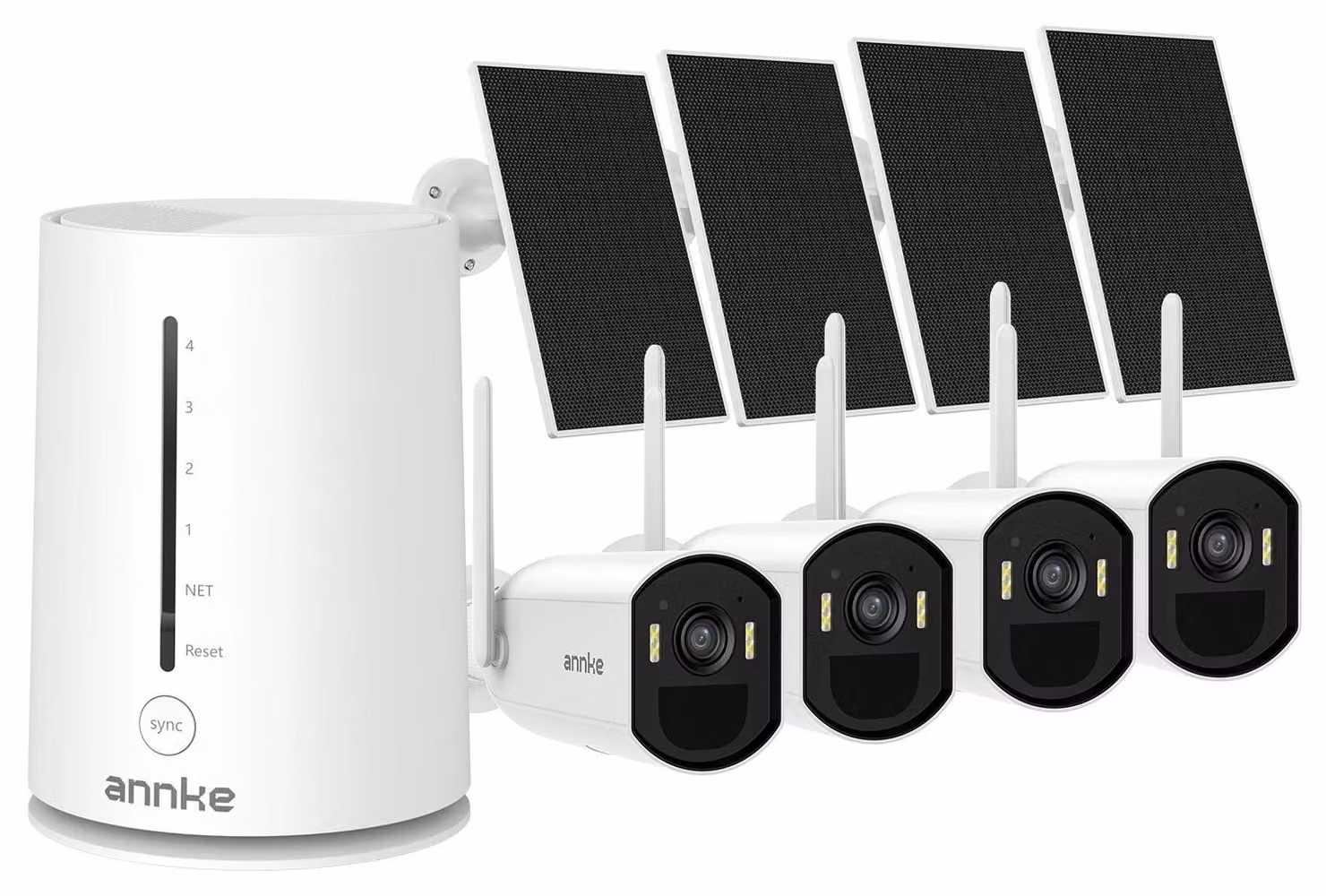 Sistema di telecamere di sicurezza, connettività wireless, visione notturna a colori, 4 telecamere, scheda TF da 64G, senza alimentatore