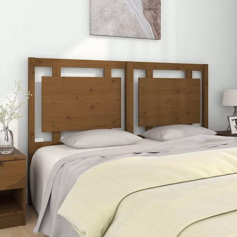 Testiera per letto vidaXL in legno massello di pino, colore marrone, L 155,5 x P 4 x H 100 cm