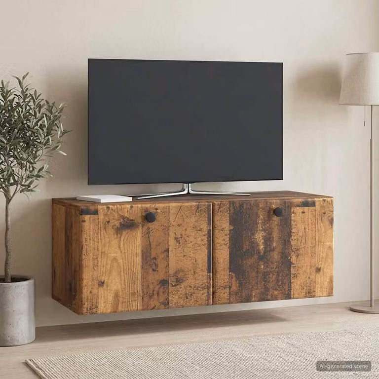 Mobile Porta TV da Muro vidaXL in Legno Marrone Antico, L 78,5 cm x P 31 cm x H 30 cm