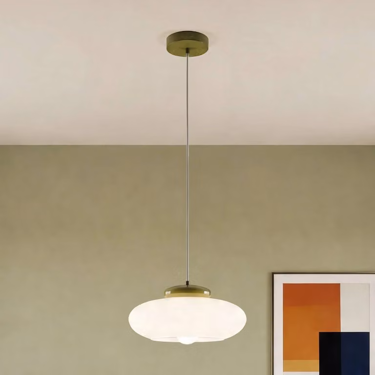EGLO Lampada a sospensione Berardelli, dimmerabile, Bianco / Opale, Soggiorno / Sala da pranzo, Vetro, Moderno, Lampada a sospensione