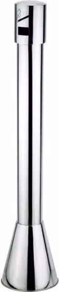 Posacenere da esterno con serratura e base conica in acciaio inox color argento TOP EVENTI STORE H: 110 cm, L: 24,3 cm, P: 24,3 cm