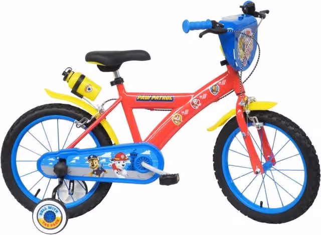 PAW PATROL 16, adatta a bambini tra i 5 e i 7 anni, per altezza tra 105 e 135 cm, con borraccia e scudo frontale
