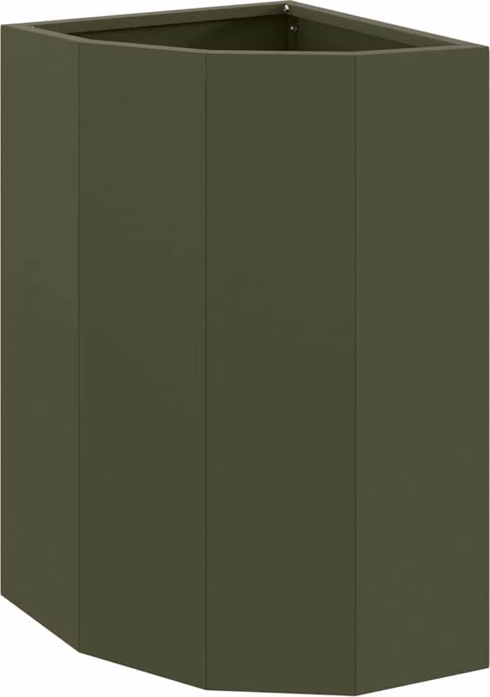 Vaso d'angolo Oliver verde 30 x 30 x 50 cm Acciaio