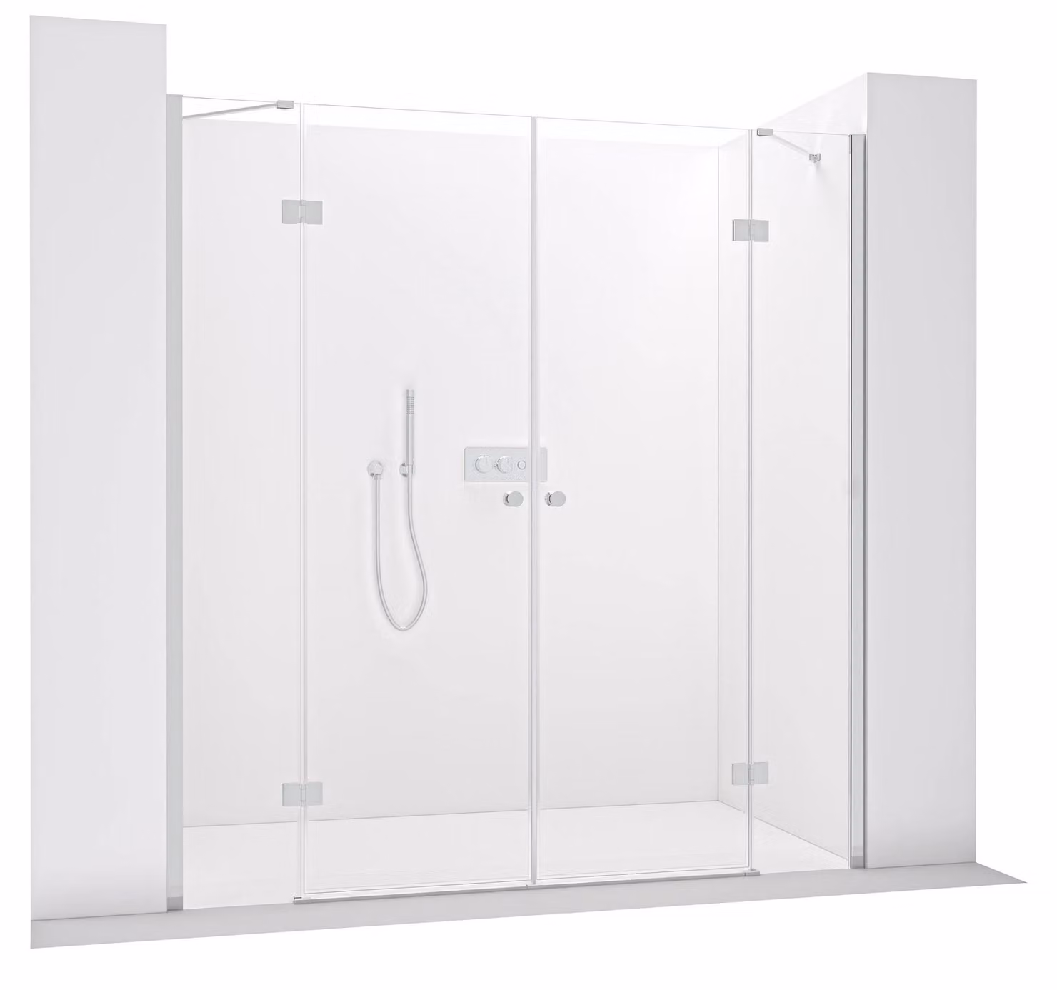 Porta doccia a due ante Marino, sinistra/destra - 6 mm - cromata, vetro trasparente - 188(99+89)x190 cm
