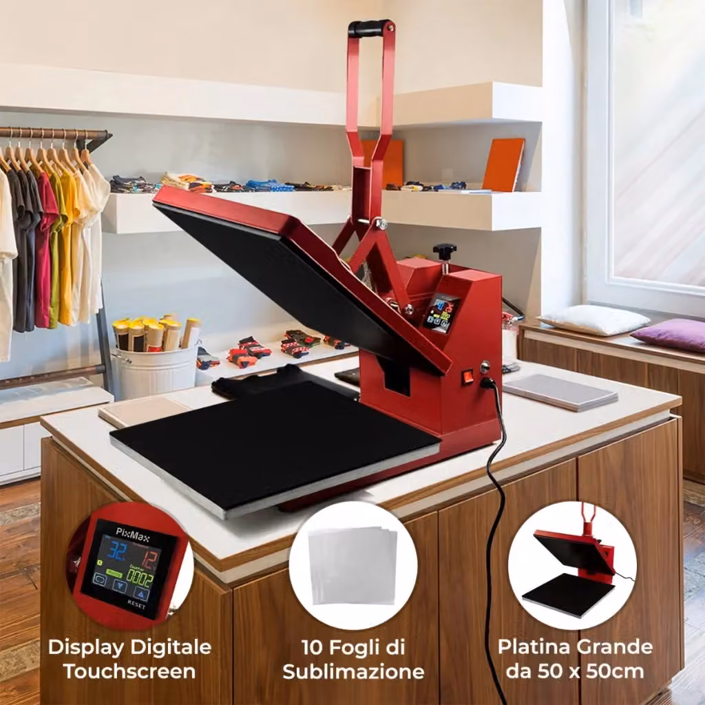 Stampante per sublimazione digitale PixMax con area di stampa 50x50 cm e 10 fogli inclusi – 2