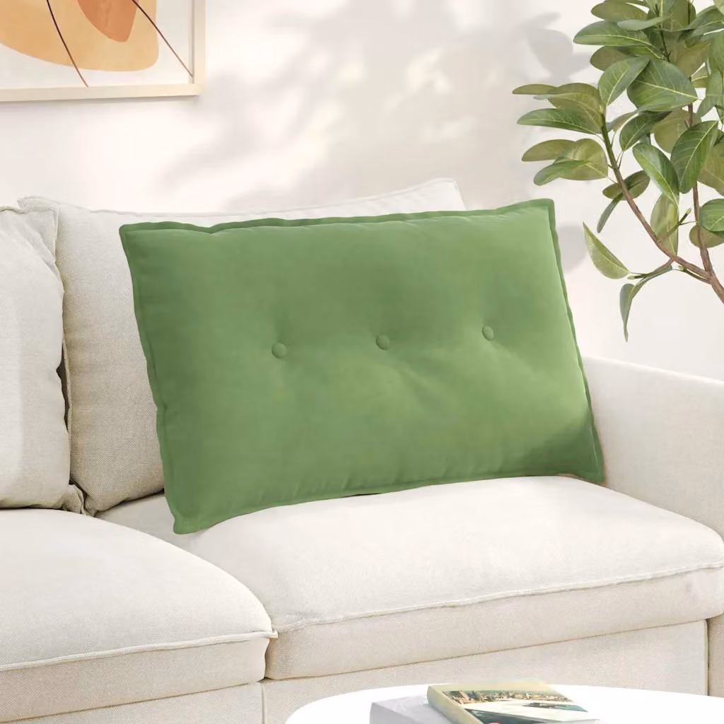 vidaXL Cuscino per la Schiena in Velluto a Costine Verde, L 80 x P 50 cm
