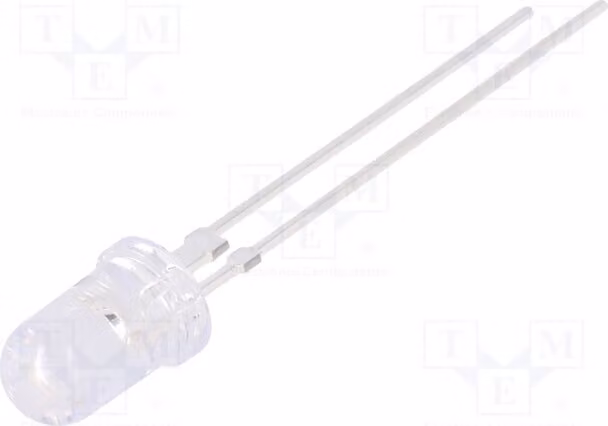 1 LED blu, 75mA, 15°, 2,8÷3,6V, 5mm, 4÷5lm, OSB56L5111Y, diodi LED a foro passante (THT), 5mm