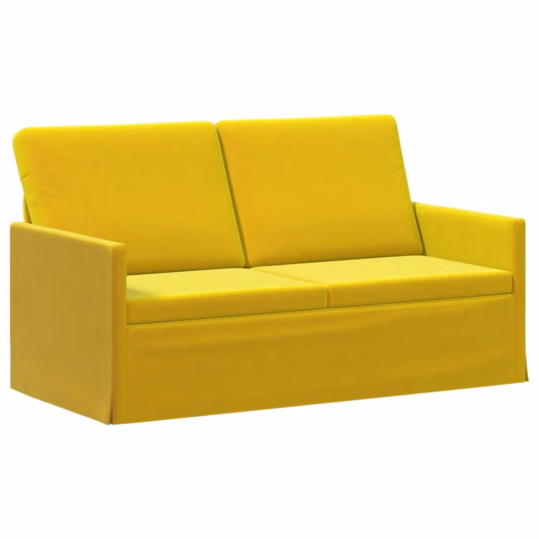 Divano a 2 posti vidaXL in velluto giallo con struttura in metallo L/P/H: 150 x 81 x 82 cm
