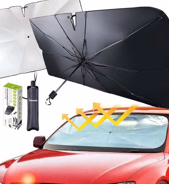 Parasole per parabrezza Famanu, dimensioni 125x65 cm - Protezione dai raggi UV - Isolamento termico - Pieghevole