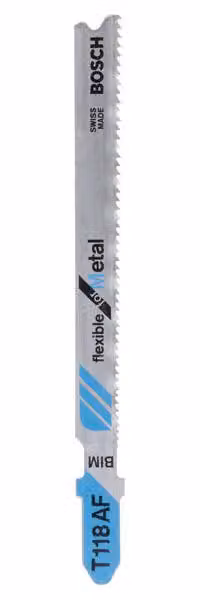 Lama per seghetto alternativo bimetallica, modello T 118 AF, flessibile per metallo