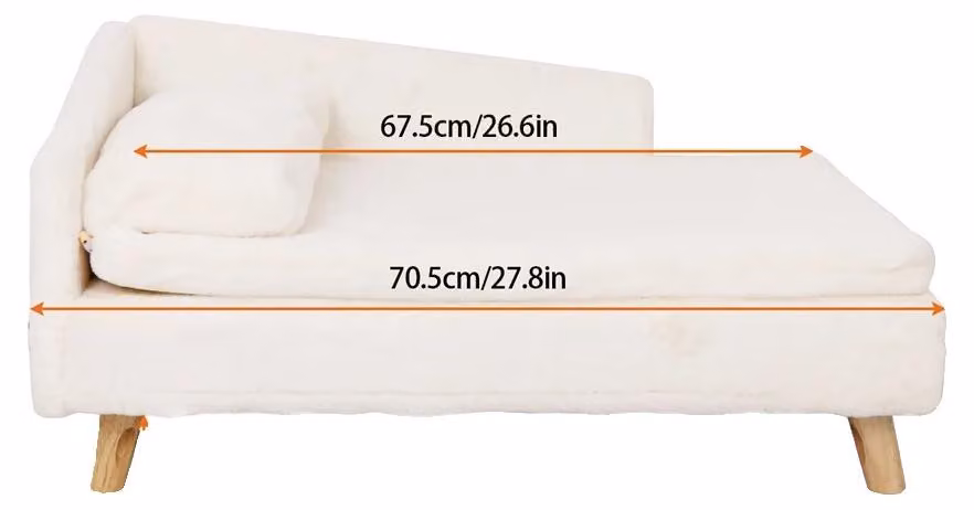 Lettino per animali domestici, morbido tessuto peluche, design minimalista, S