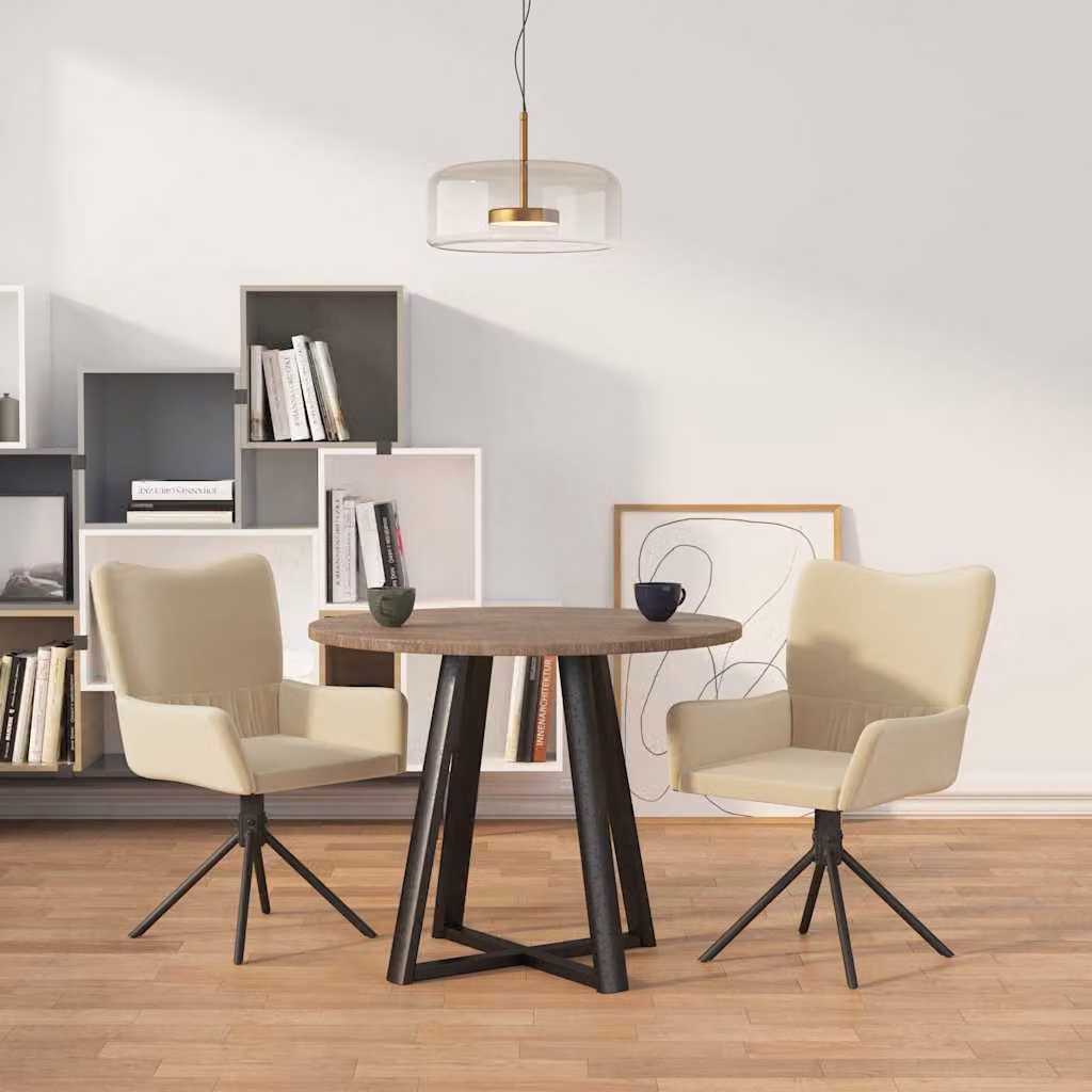 Set di 2 sedie da pranzo girevoli vidaXL in velluto beige con design moderno