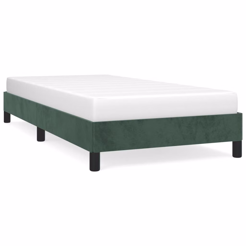 Giroletto senza Materasso Verde Scuro 90x200 cm in Velluto