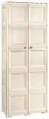 Armadio in plastica Tontarelli OMNIMODUS con 2 ante battenti, colore bianco, Larghezza: 80 cm