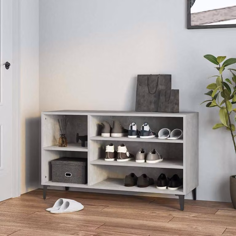 vidaXL Scarpiera Grigio Cemento 102x36x60 cm in Legno Multistrato
