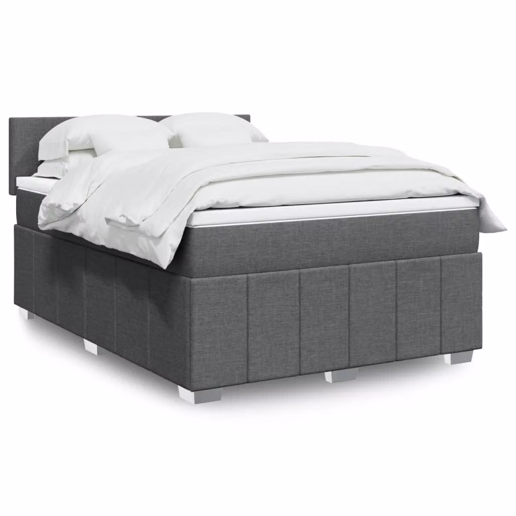vidaXL Letto Ibrido con Materasso a Molle Insacchettate Grigio e Bianco L: 140 cm, P: 190 cm