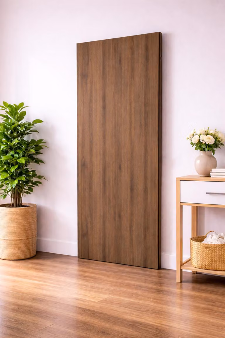 Porta scorrevole in noce chiaro H204 x L73 cm Gd Menuiseries