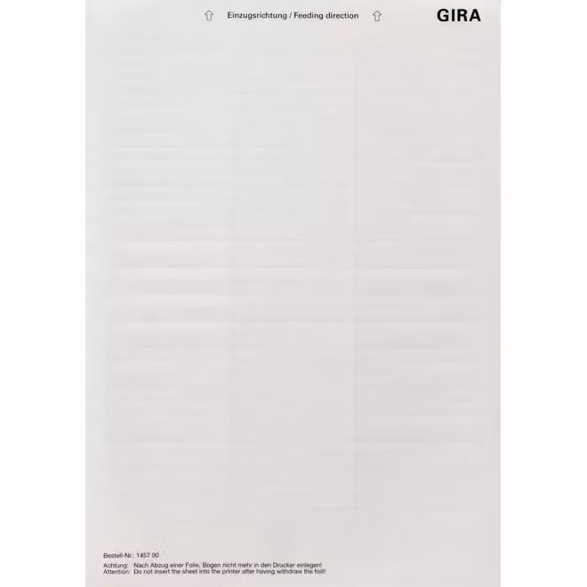 Gira 145700 Fogli per etichette 62,8x6,8 mm Accessori