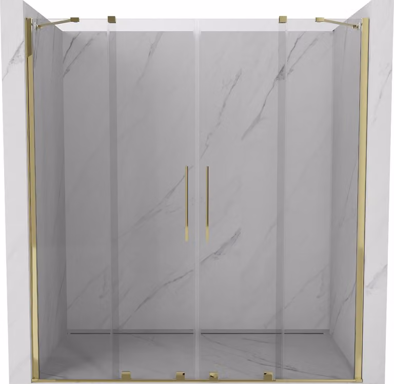 Mexen Velar Duo porte doccia scorrevoli 180 cm, trasparente, oro - 871-180-000-02-50