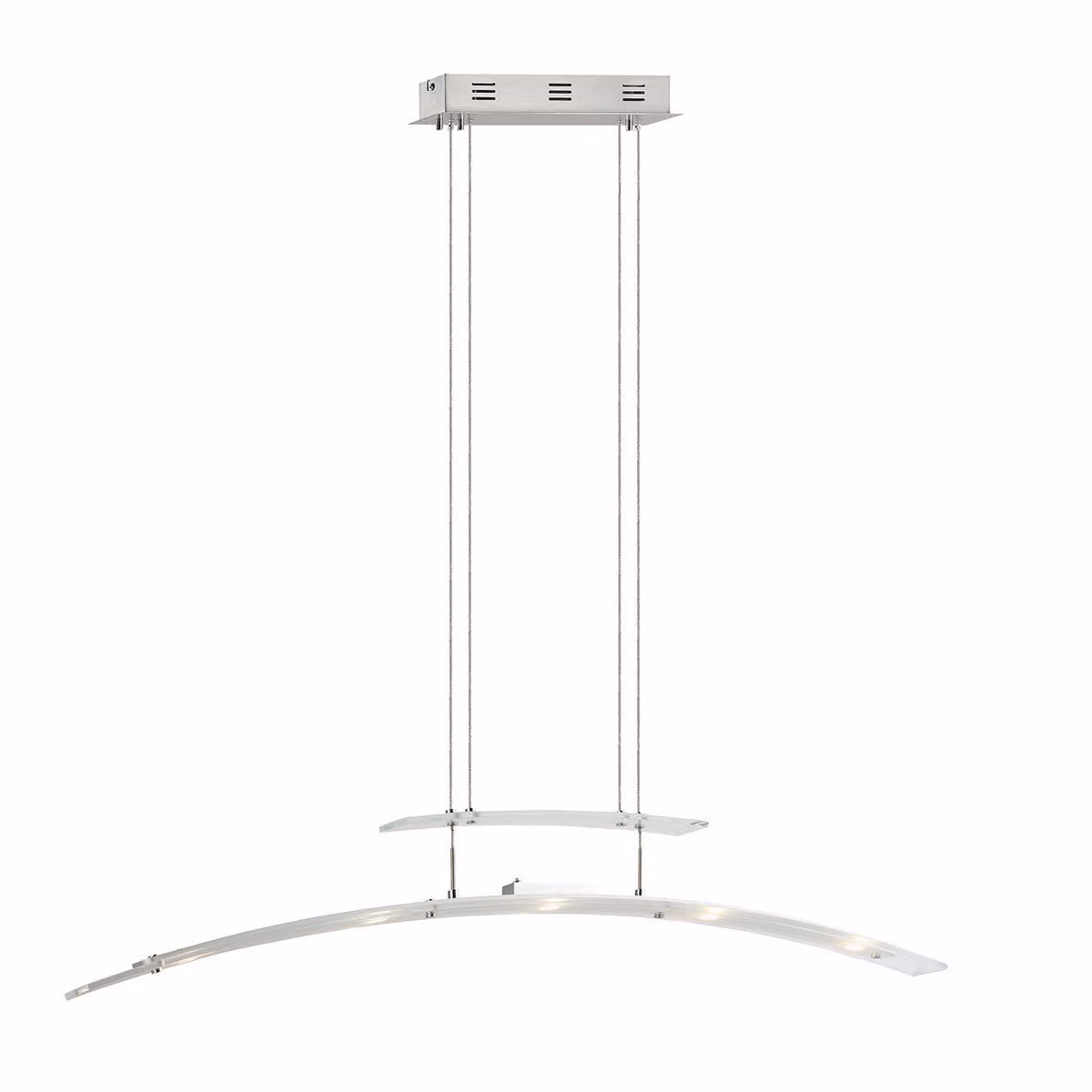Lampada a sospensione LED Louna cromata bianca 25W, luce bianca calda 2250 lm, metallo, dimensioni: 110x115x7 cm, IP20, Italux