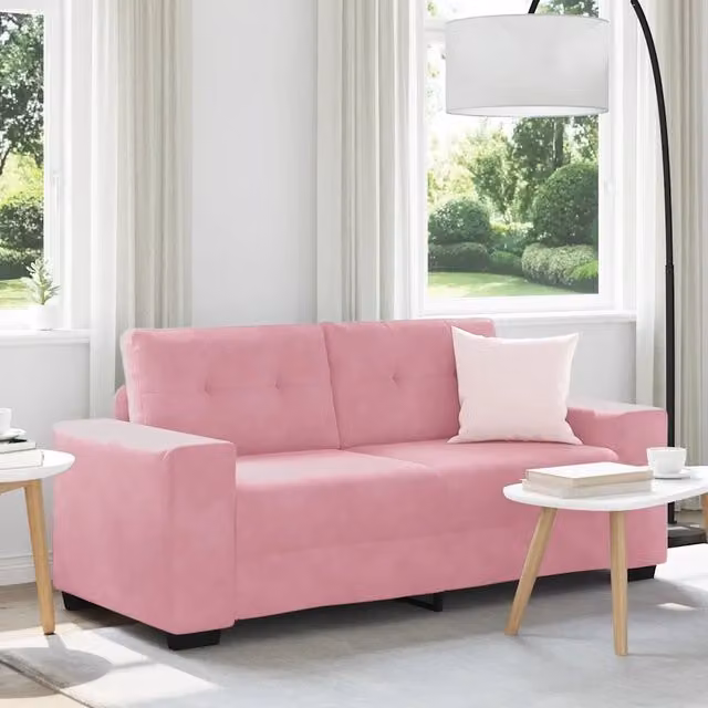 Divano Divanetto Rosa 180x77x82 cm in Velluto 4105125