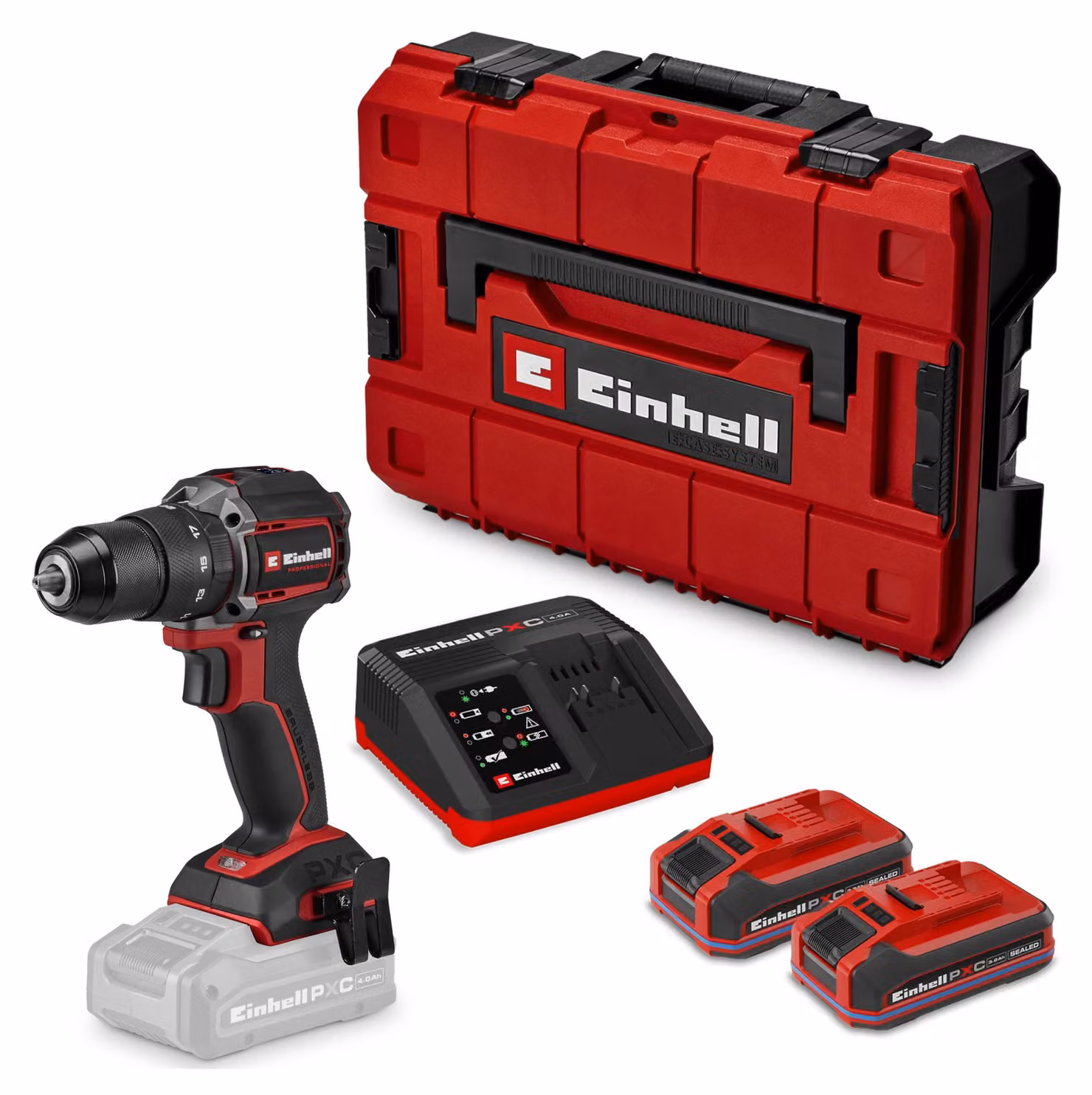 Trapano avvitatore a batteria Einhell TP-CD 18/50-C Li Brushless, con funzione a percussione, coppia di 50 Nm, incluso 2 batterie da 3,0 Ah e caricabatterie