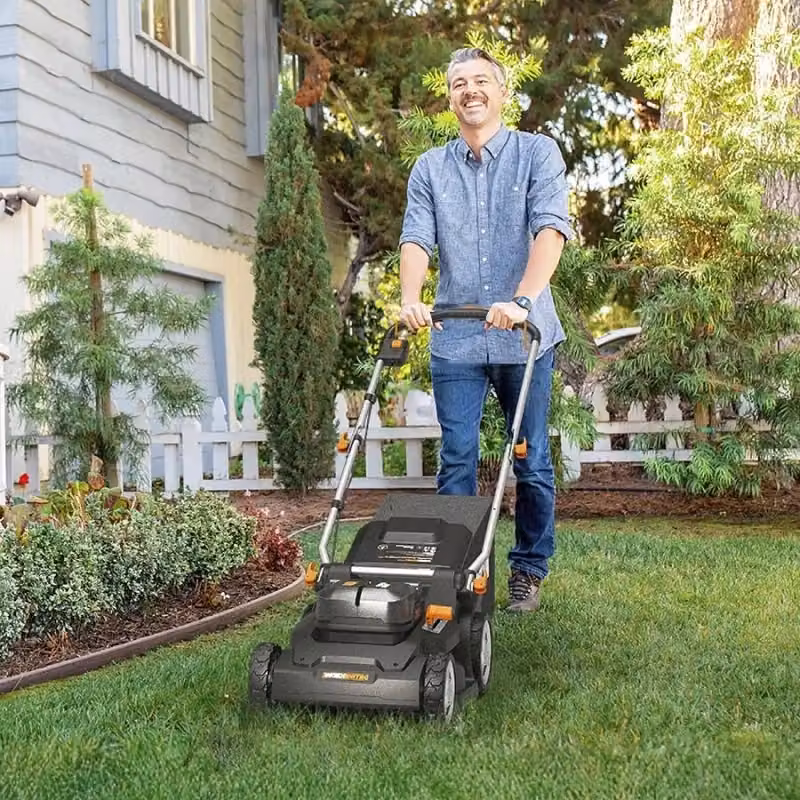 Rasaerba a batteria Worx WG745E Nitro Brushless 40V con cesto da 50L e kit mulching – 2