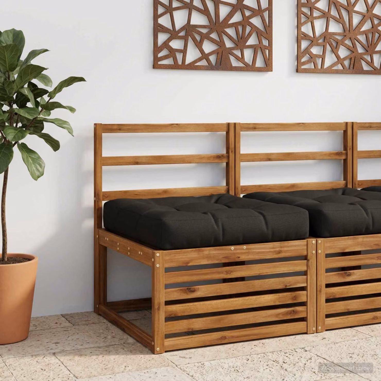 vidaXL Cuscino per Sedia in Unico Pezzo VIANEN 100% Poliestere Nero
